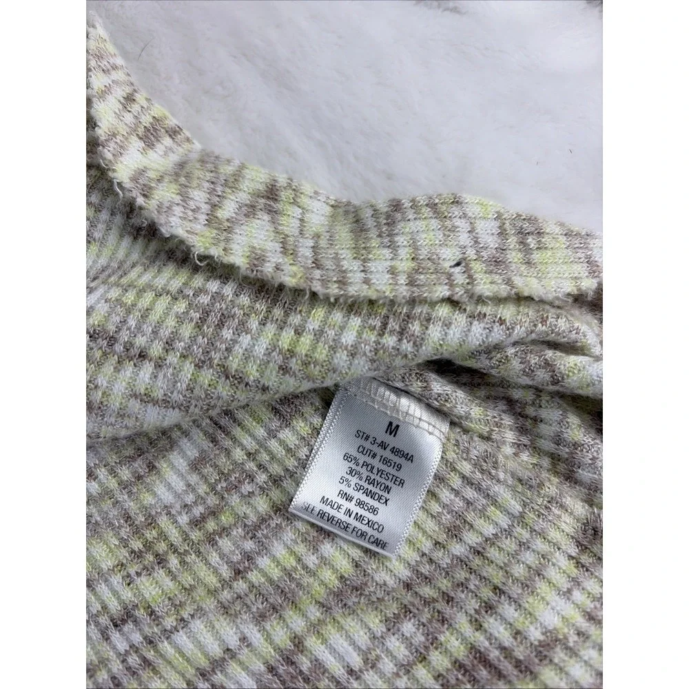 Ava James Variegated Knit Sweater Vest Sleeveless Top Lace Trim Med Soft Girl